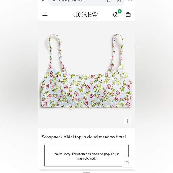 J.Crew NWT scoopneck bikini top size XL - Picture 2 of 8